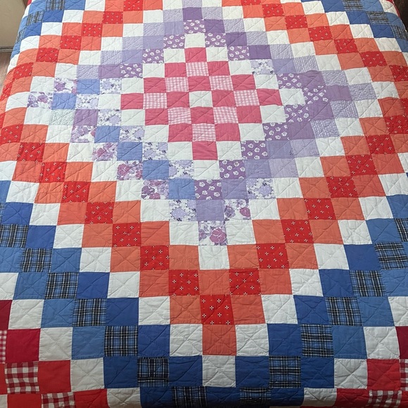Other - Handmade Patchwork Quilt Full Queen 87x73 Vintage Cotton Bedspread